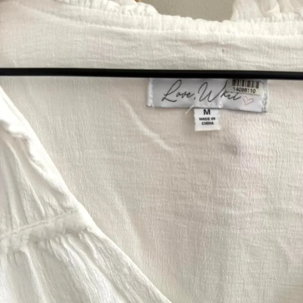 Vintage inspired white cotton peasant top cottagecore boho romantic